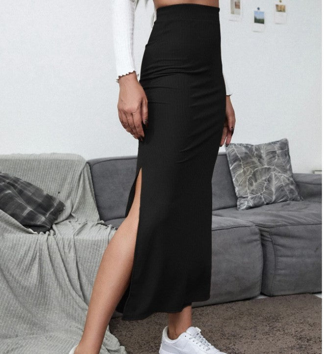 Women's Simple Solid Color Draped Hip Skirt