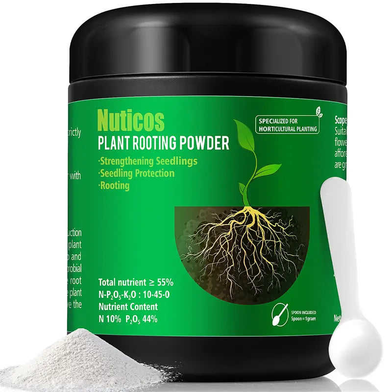 Nuticos Rooting Powder , Rooting Hormone for Plant Cuttings and Strong Roots, Ultra Concentrated - Yields 50 Gallons Plant Fertilizer