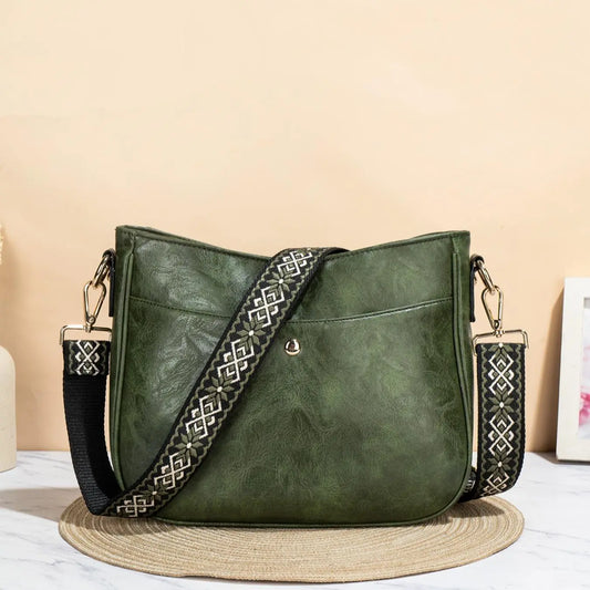 Women'S Fashionable Solid Color Crossbody Bag, Vintage Style Shoulder Bag for Daily Used, Casual Trendy Versatile Daily Commuting Bag