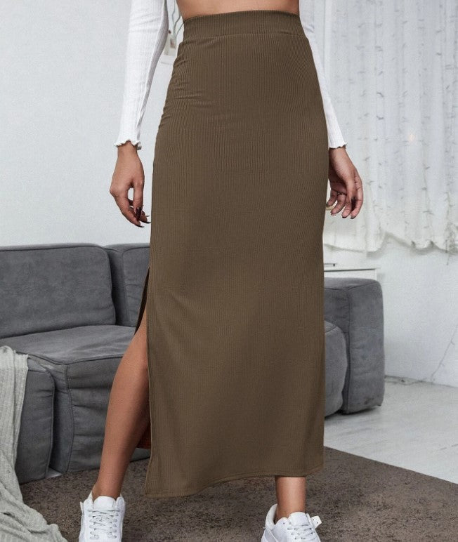 Women's Simple Solid Color Draped Hip Skirt