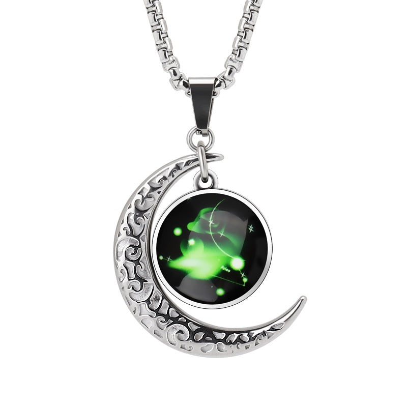 12 Constellation Moon Star Glowing Necklace